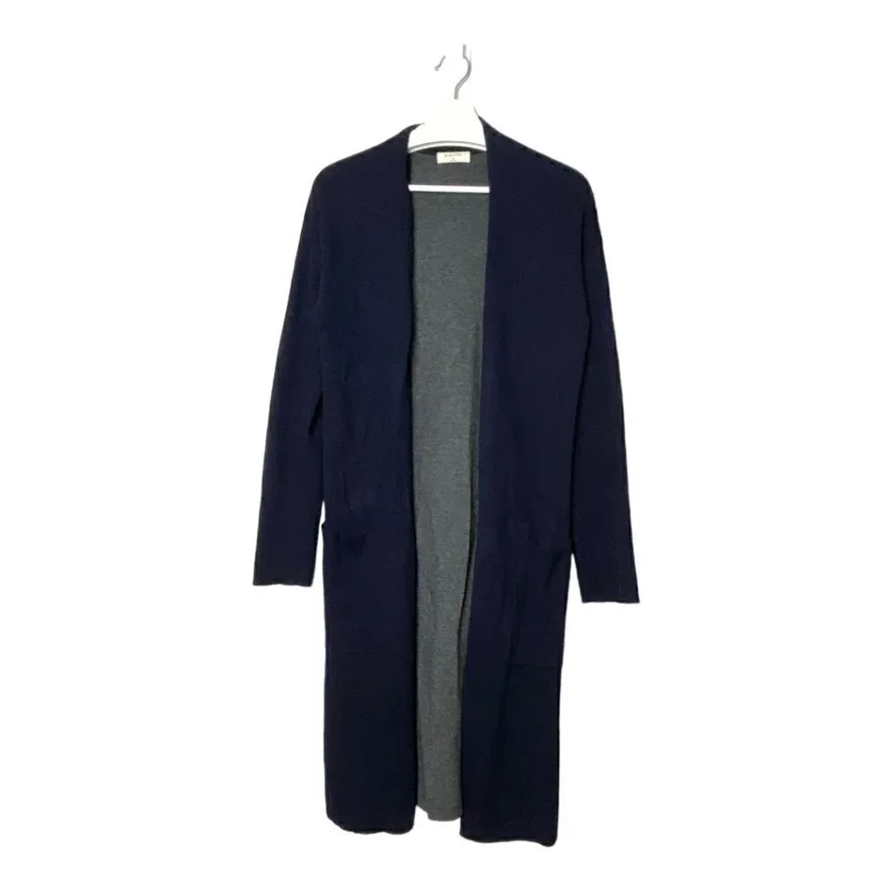 Aritzia Babaton Lance Wool Linen Blend Duster Cardigan Navy - Picture 2 of 11